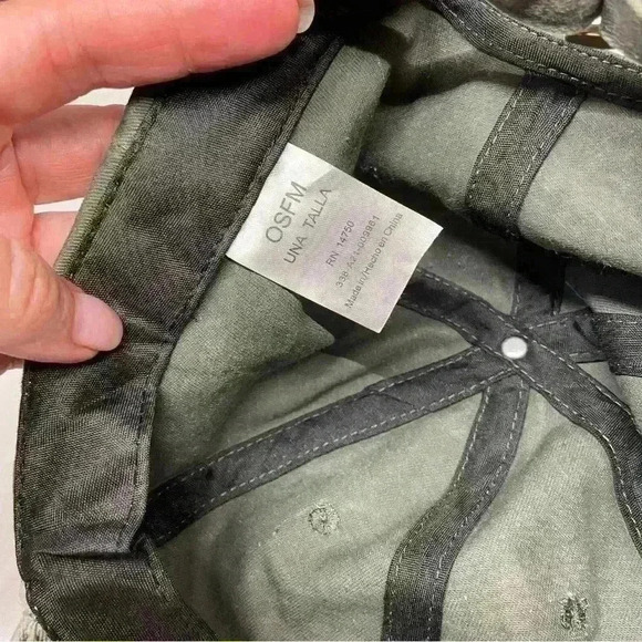 "Happy" Olive Green Camp Baseball Cap. Embroidered Casual Outdoor Adjustable - Picture 8 of 8